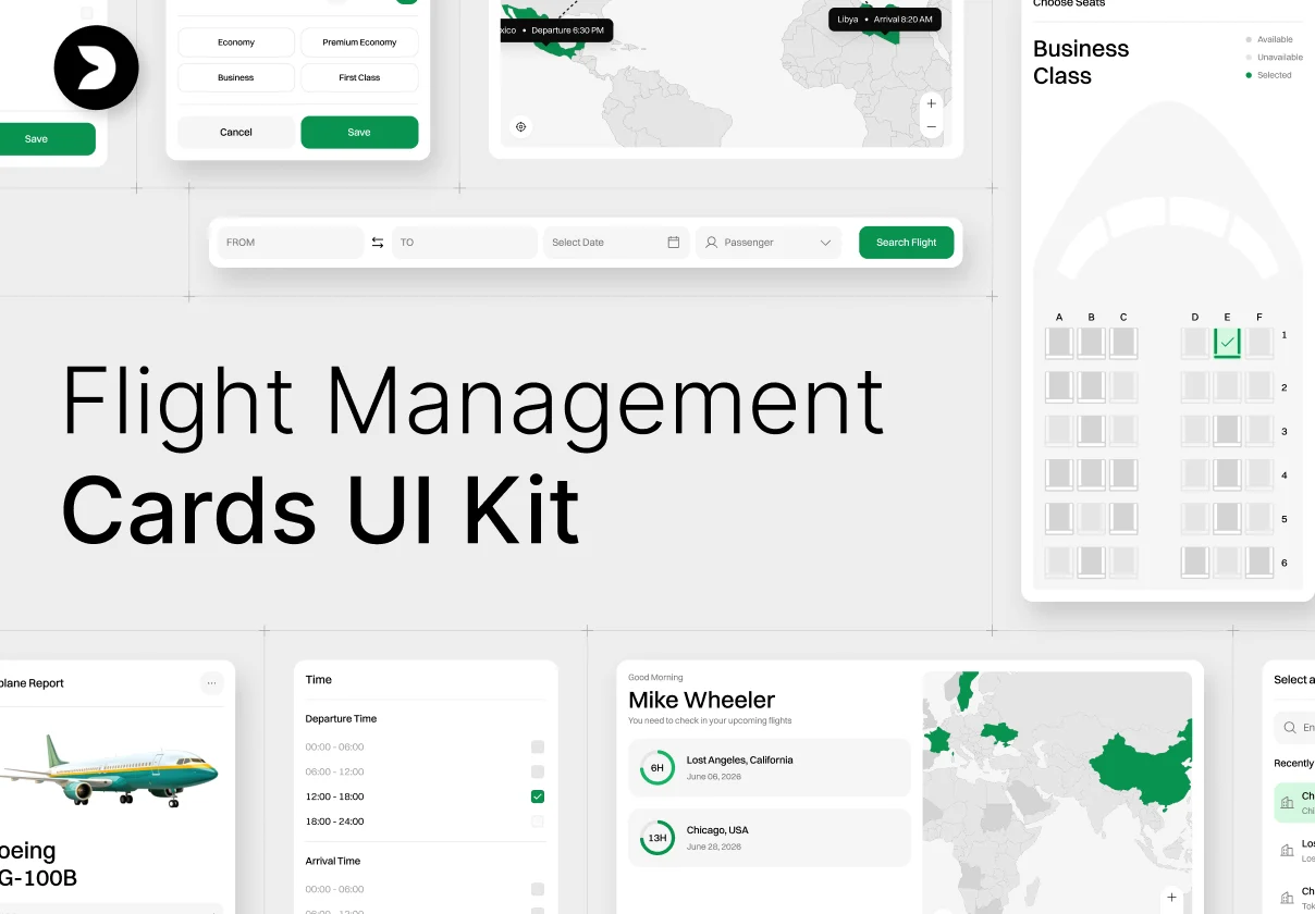 Flight Management Cards UI Kit
