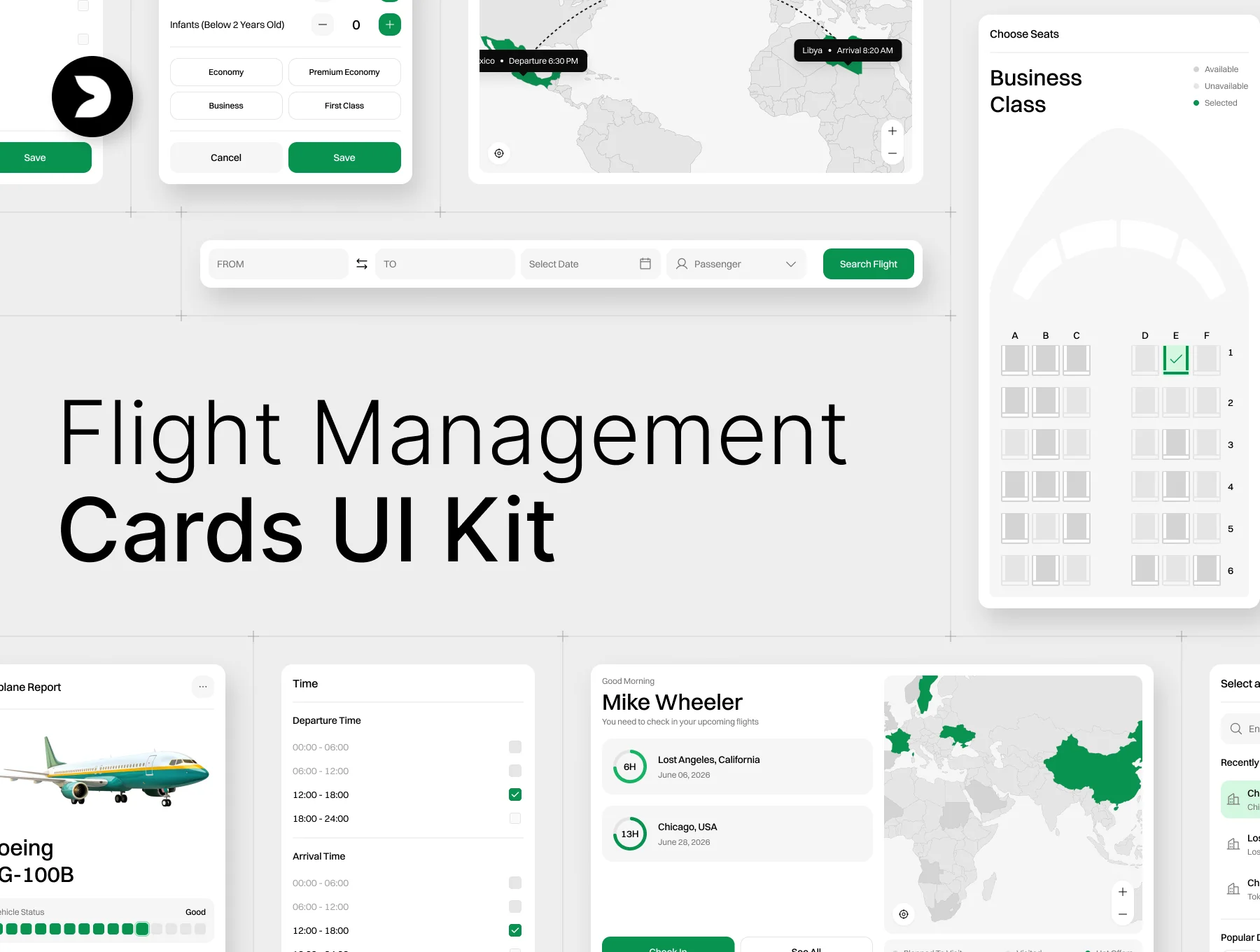 Flight Management Cards UI Kit
