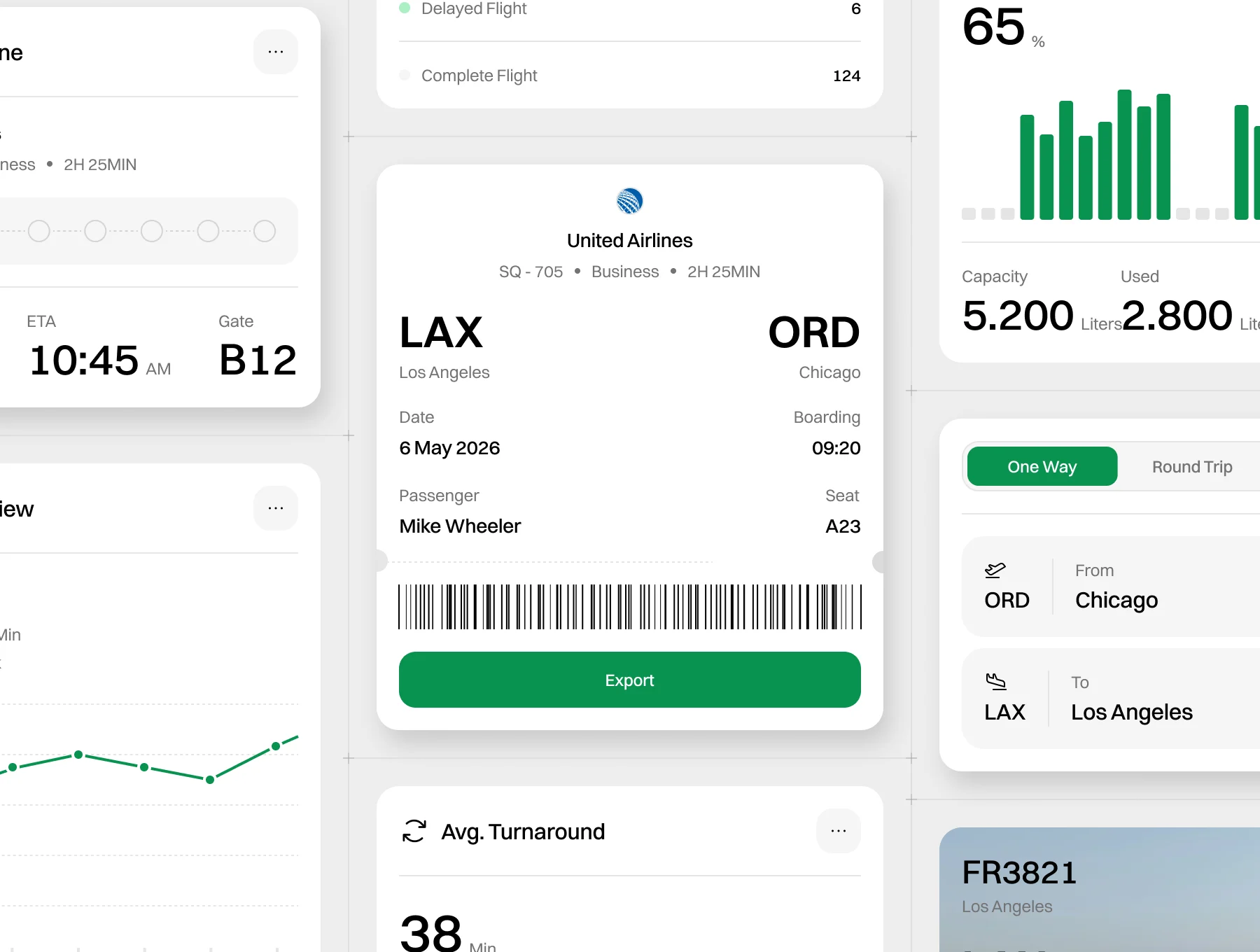 Flight Management Cards UI Kit 4
