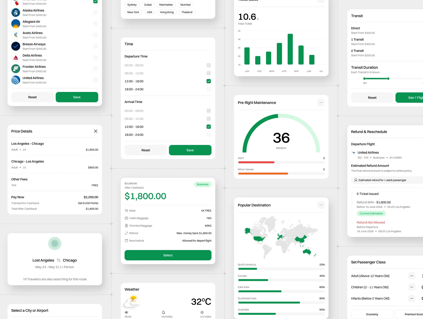 Flight Management Cards UI Kit 7