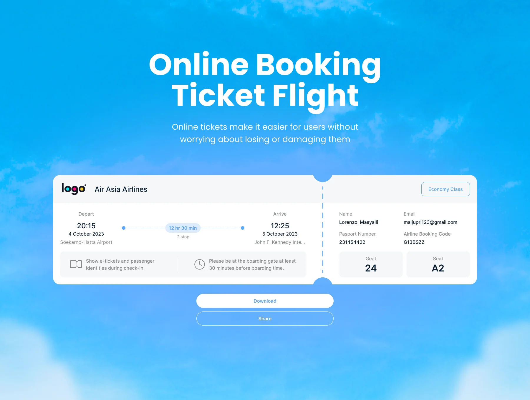 Flight Ticket Booking Website Template 4
