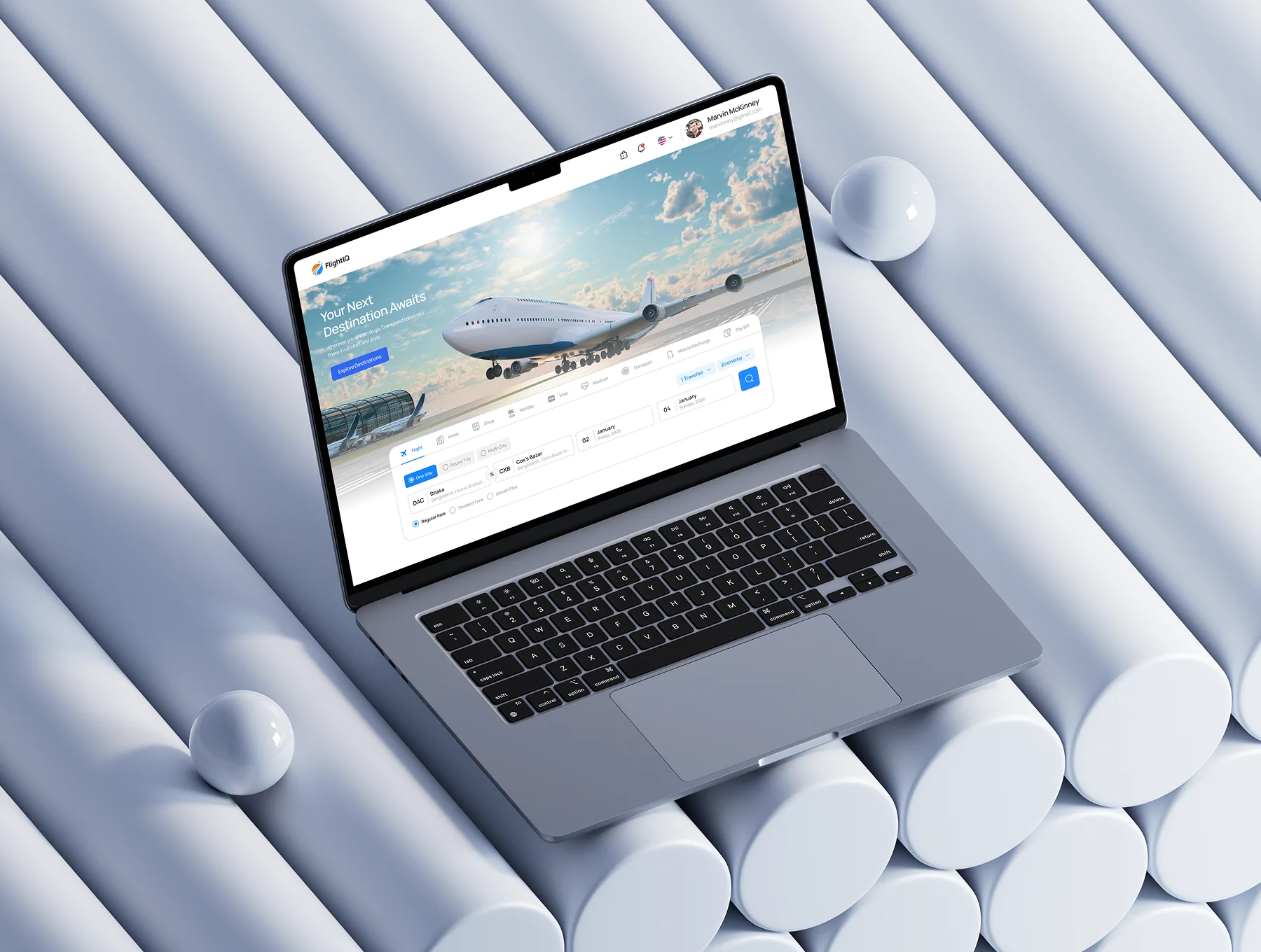 FlightIQ – Flight Booking Website & Dashboard UI Kit 4