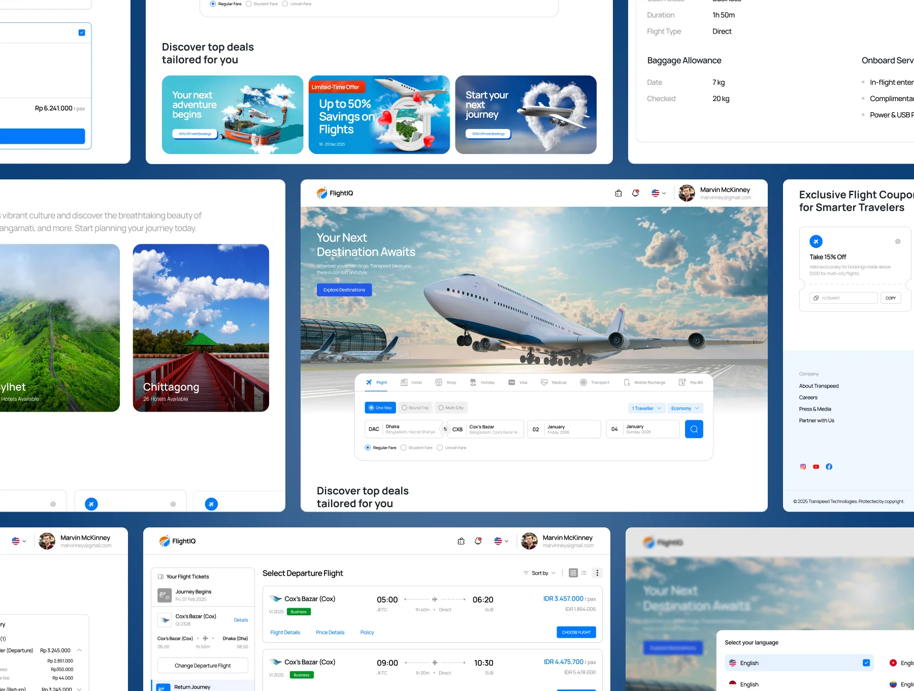 FlightIQ – Flight Booking Website & Dashboard UI Kit 5