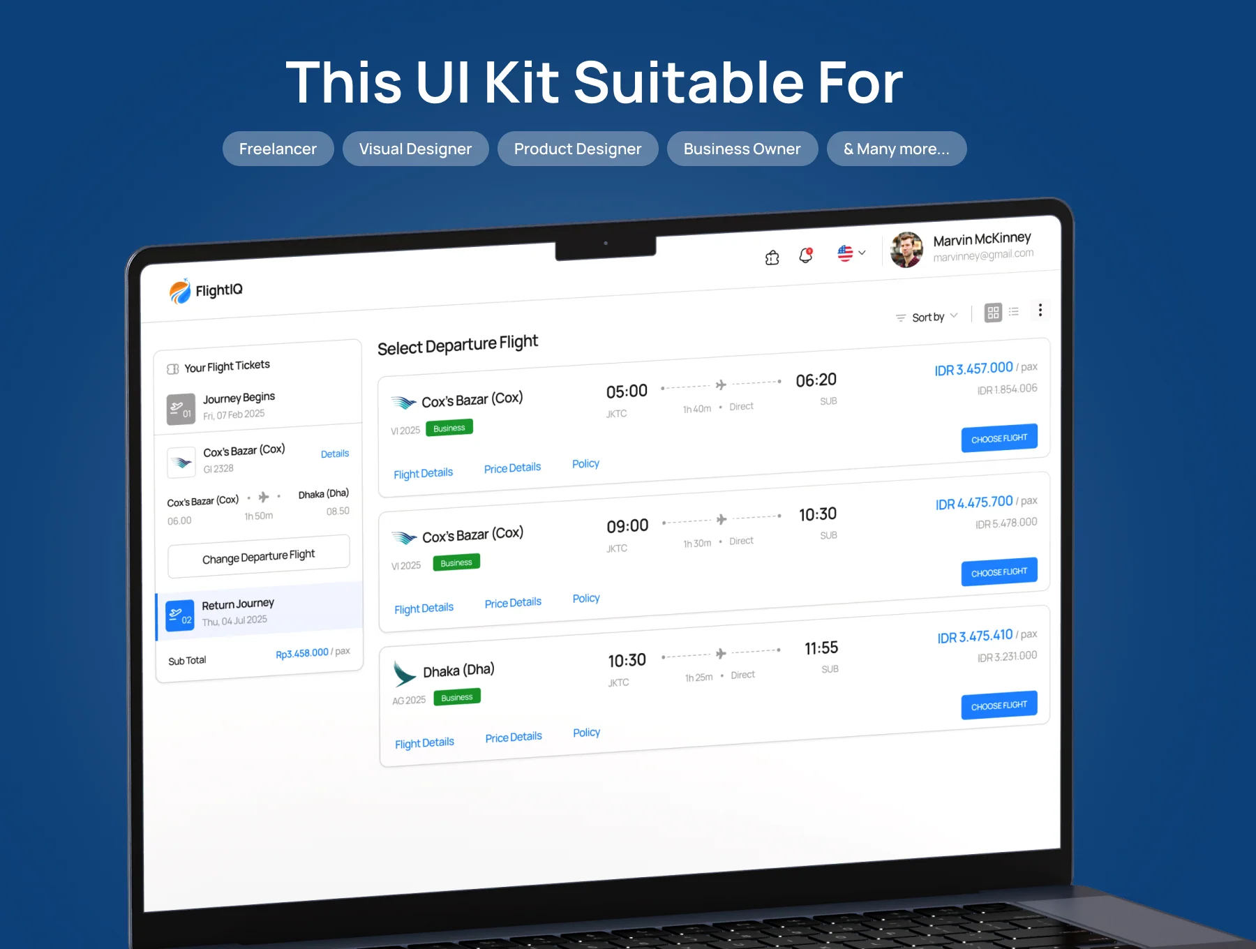 FlightIQ – Flight Booking Website & Dashboard UI Kit 6