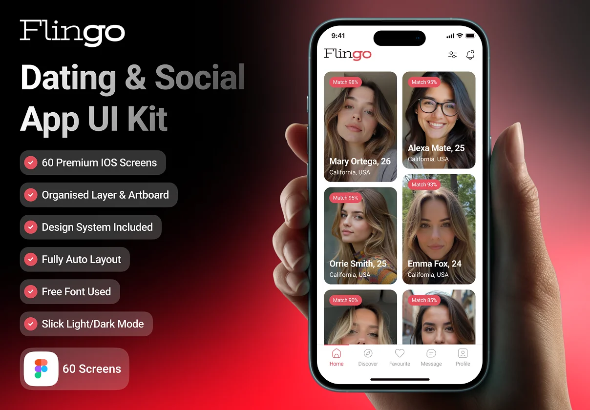 Flingo - Dating & Social App UI Kit