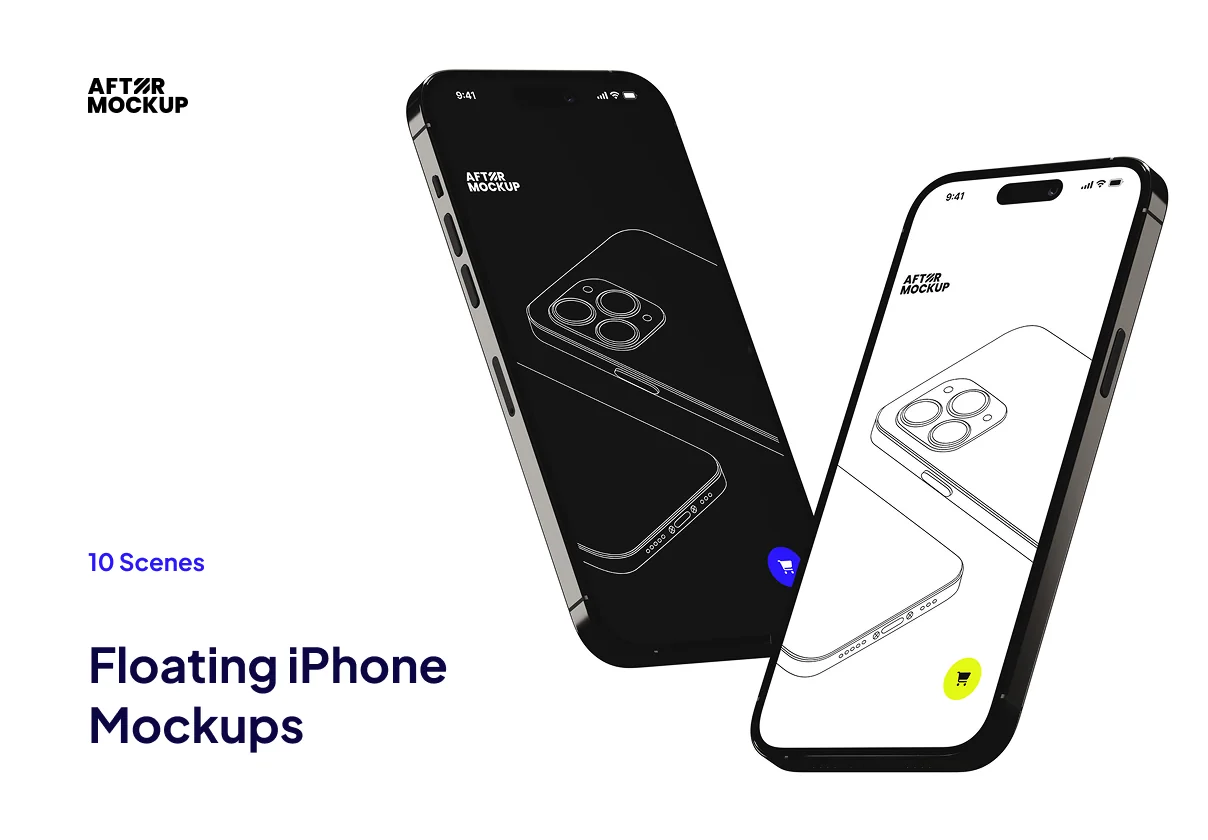 Floating iPhone Mockups V2