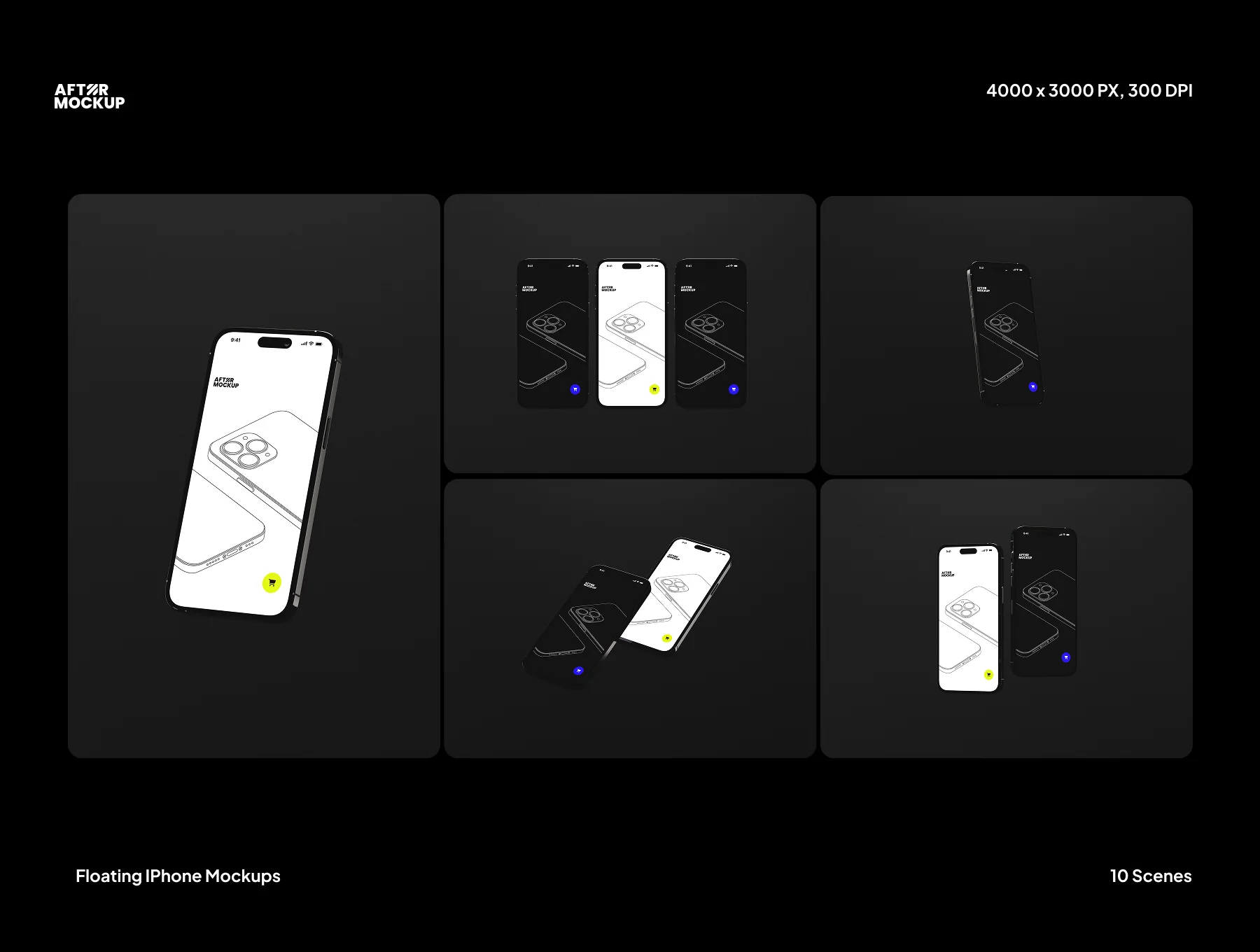 Floating iPhone Mockups V2 3