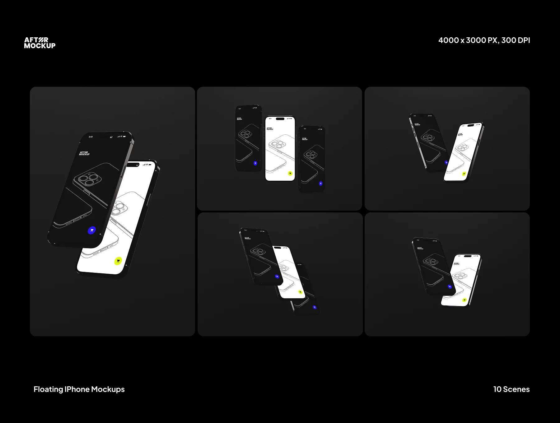 Floating iPhone Mockups V2 4