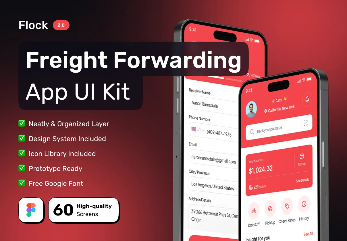 FLOCK - Freight Forwarding Premium Mobile App UI Kit
