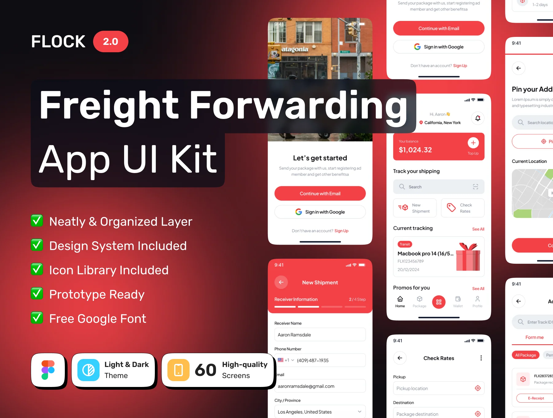 FLOCK - Freight Forwarding Premium Mobile App UI Kit