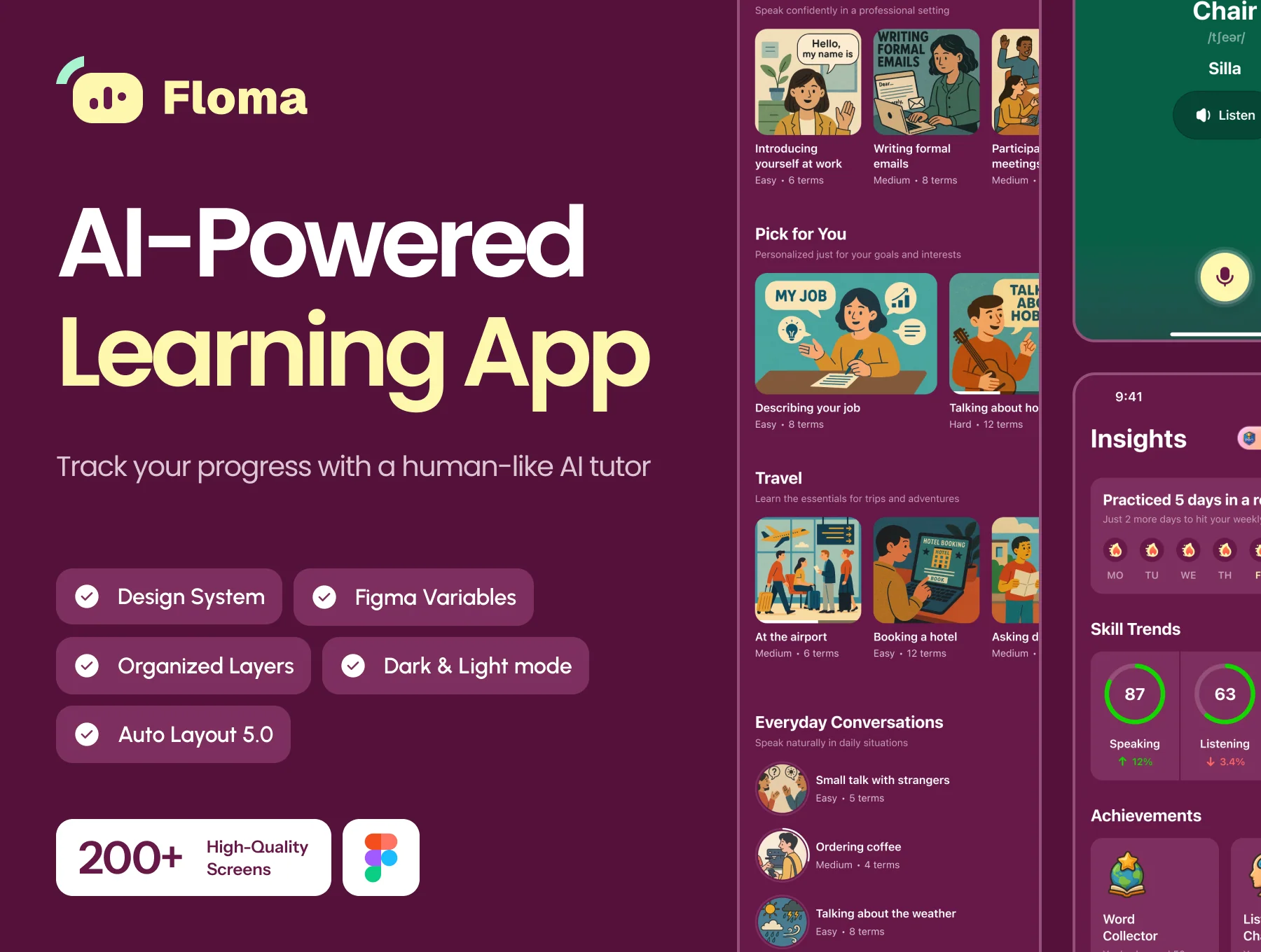 Floma – AI-powered English Speaking App UI Kit