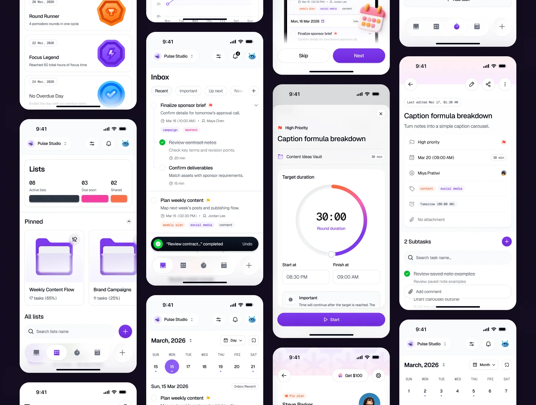 Florix - To Do List & Pomodoro App UI Kit 6