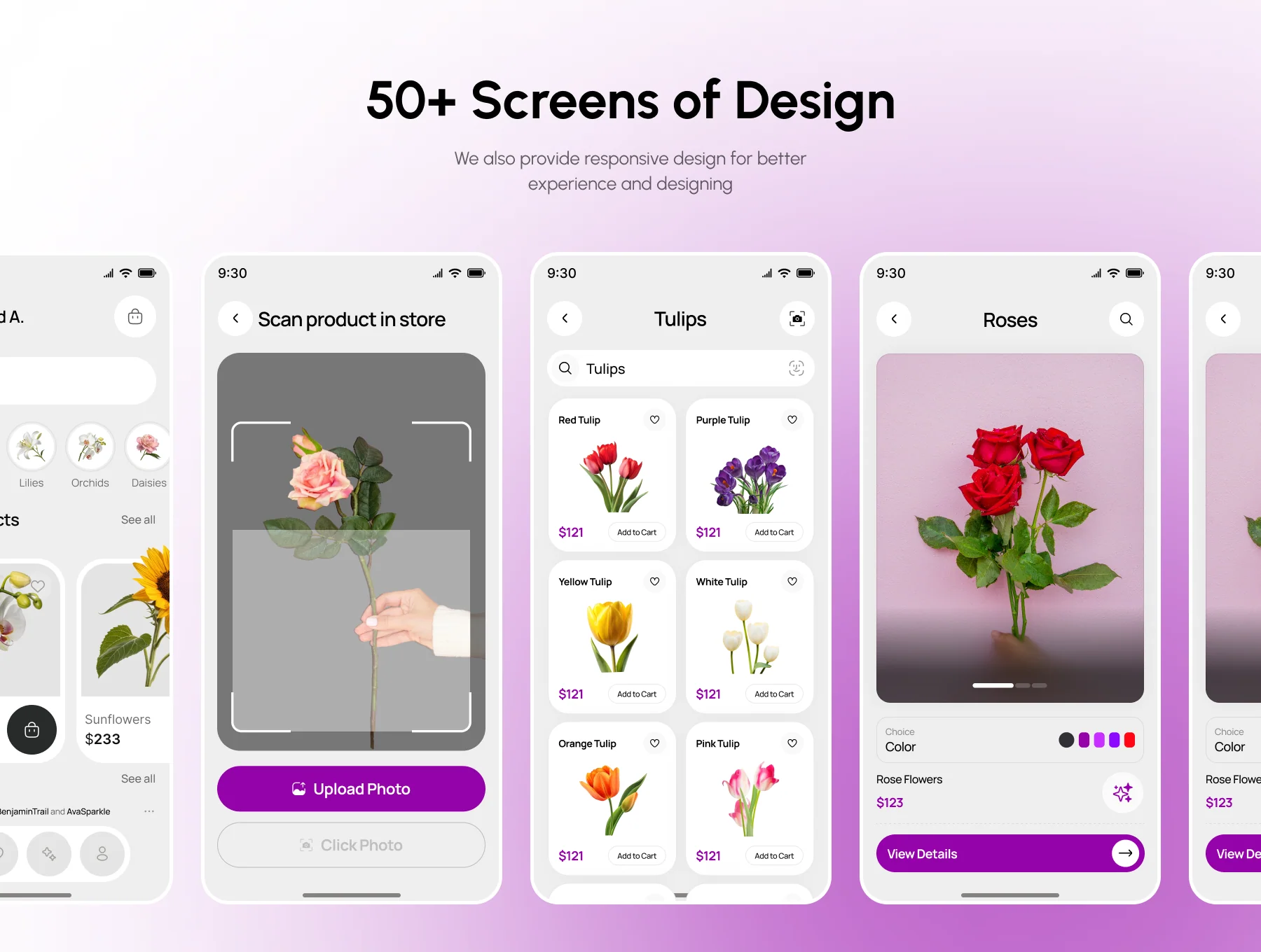 Floryn – Flowers & Nature E-commerce Mobile App UI Kit 3