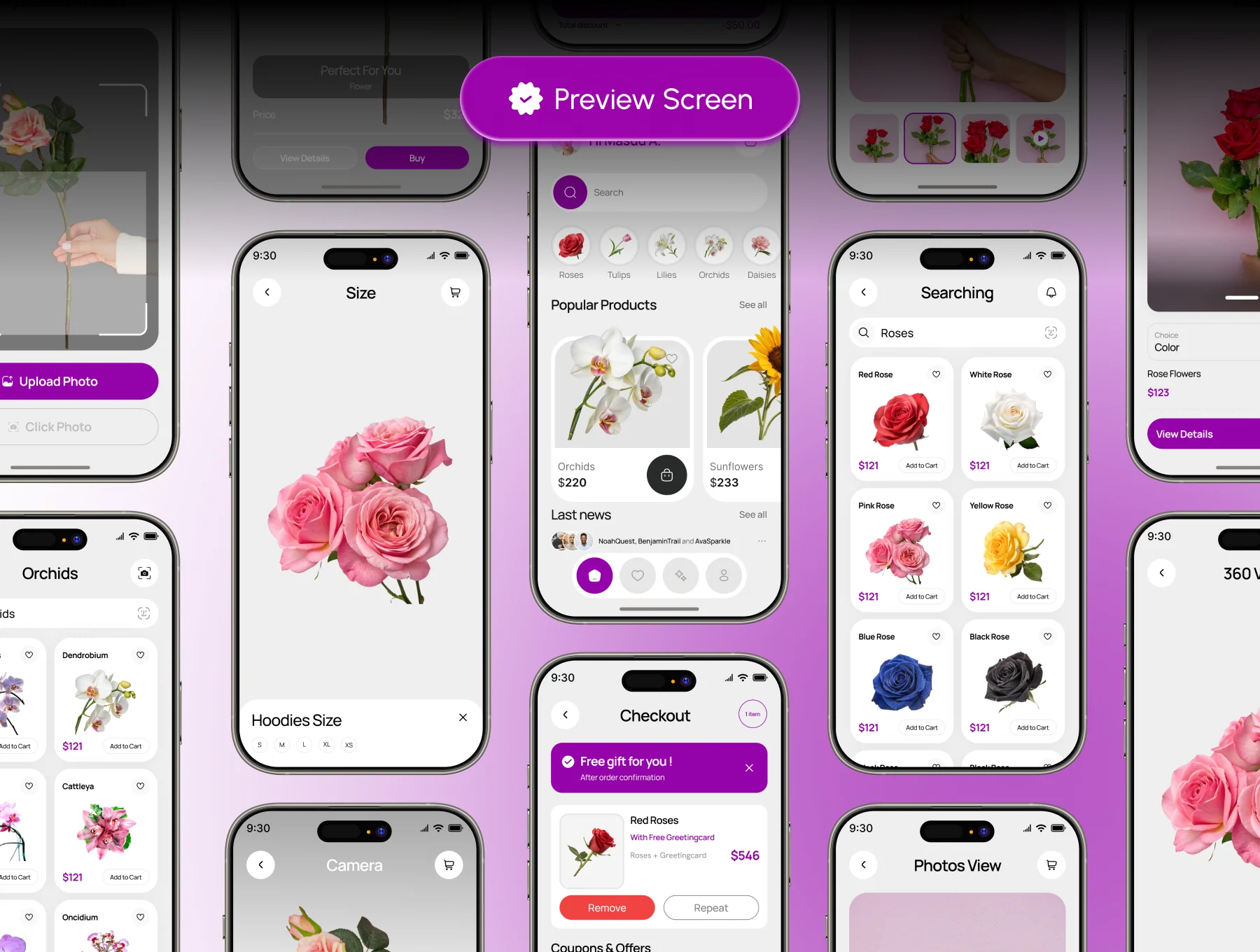 Floryn – Flowers & Nature E-commerce Mobile App UI Kit 4