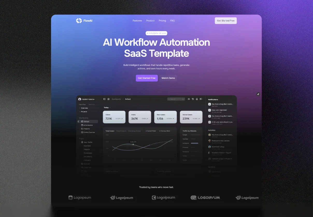 FlowAI – AI SaaS & Automation Framer Template