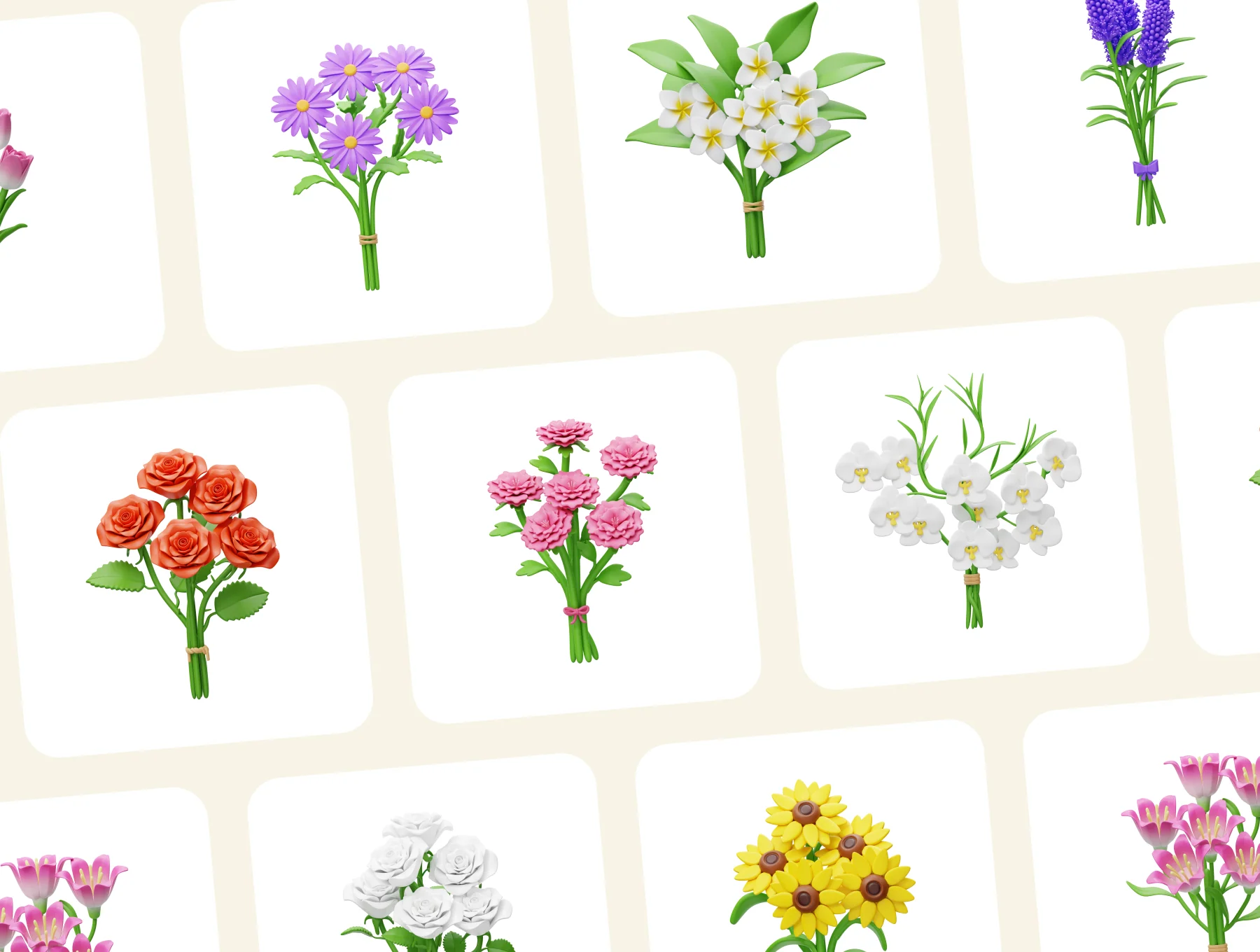 Flower Bouquet 3D Icon 5