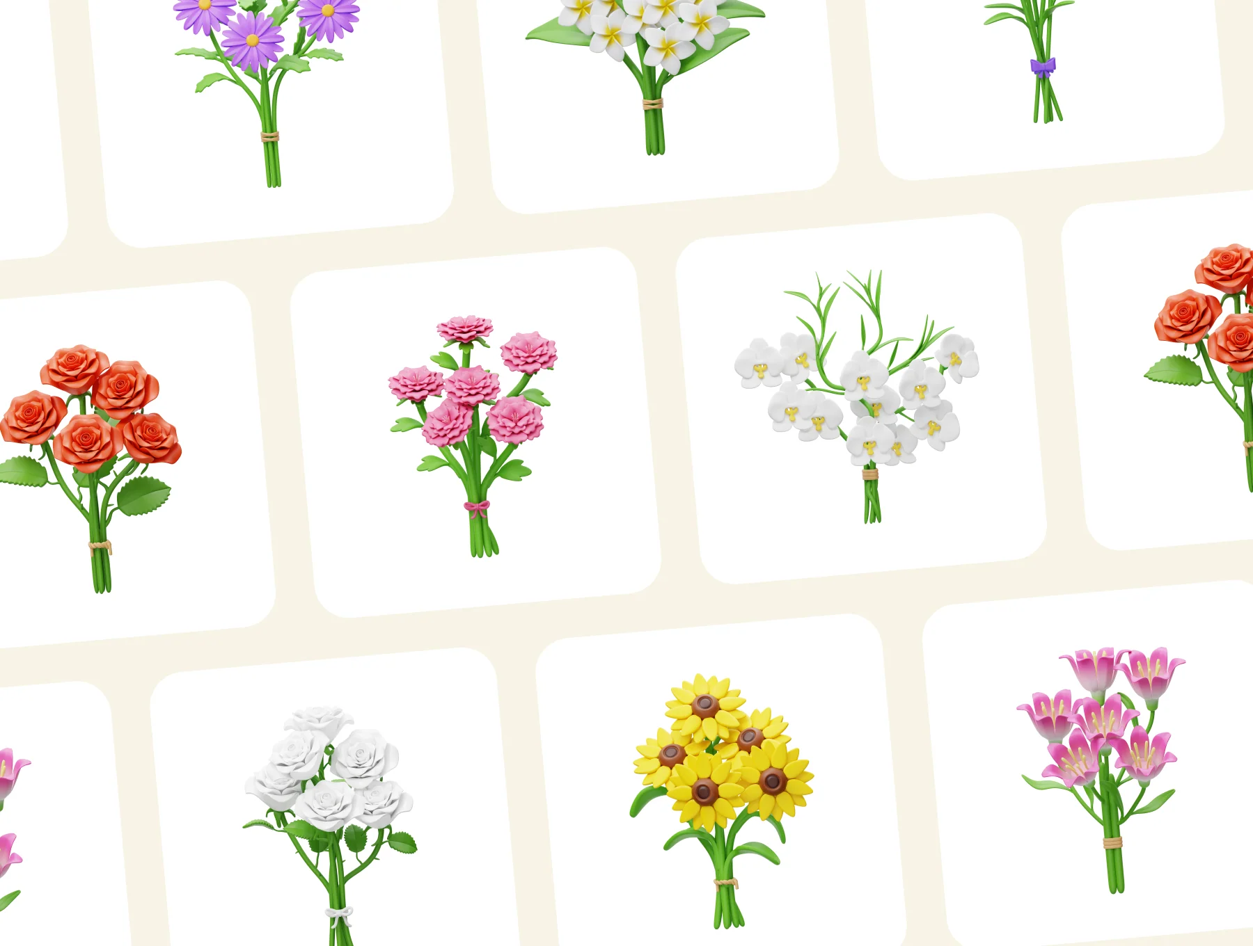 Flower Bouquet 3D Icon 6