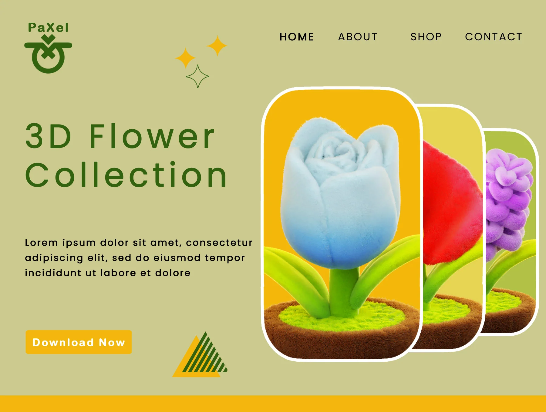 Flower in Pot 3D Assets 3