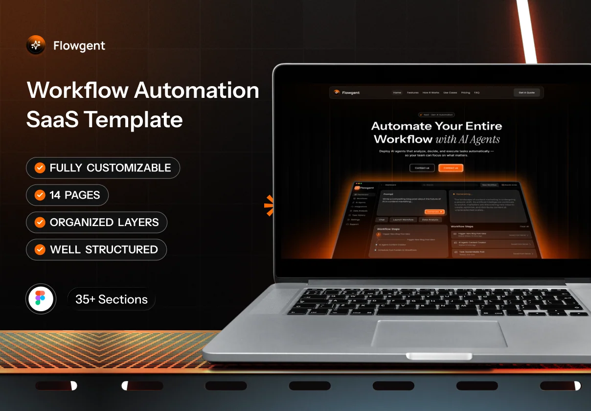 Flowgent - Workflow Automation SaaS Template