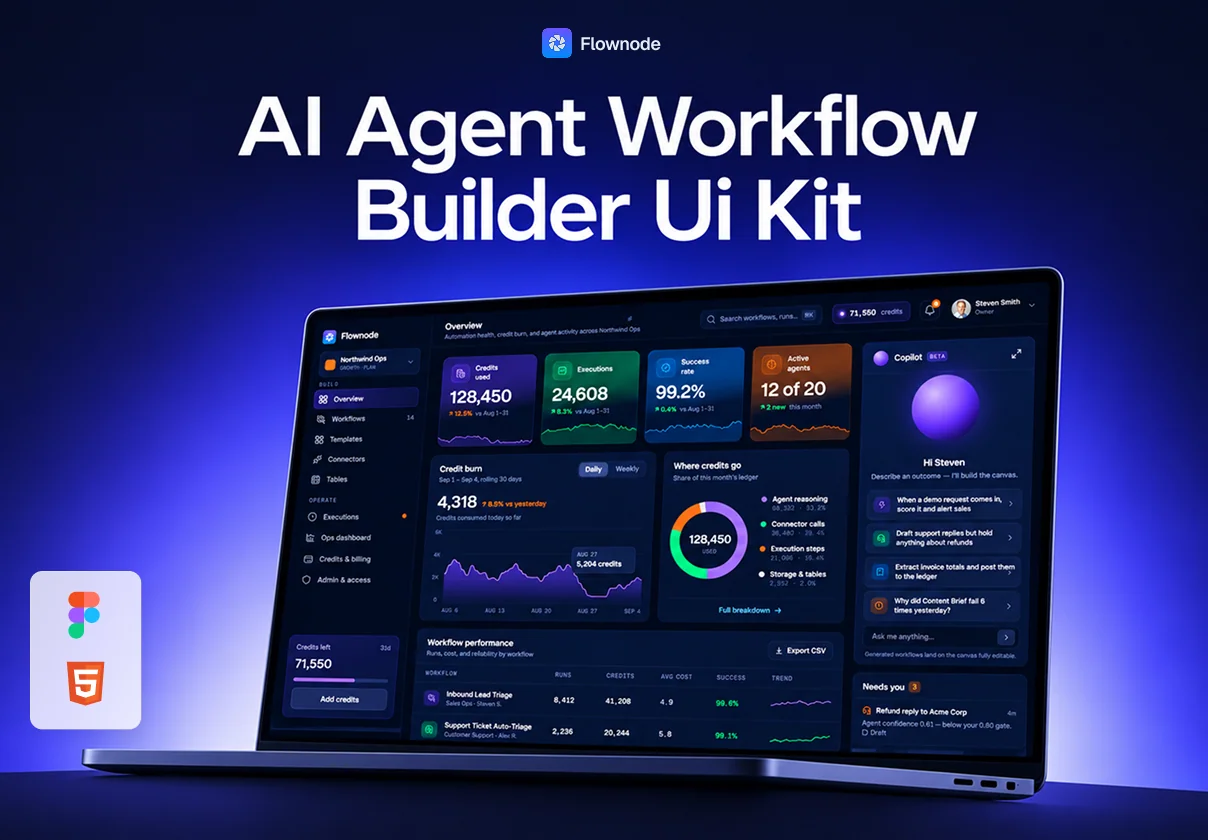Flownode — AI Agent Workflow Builder UI Kit
