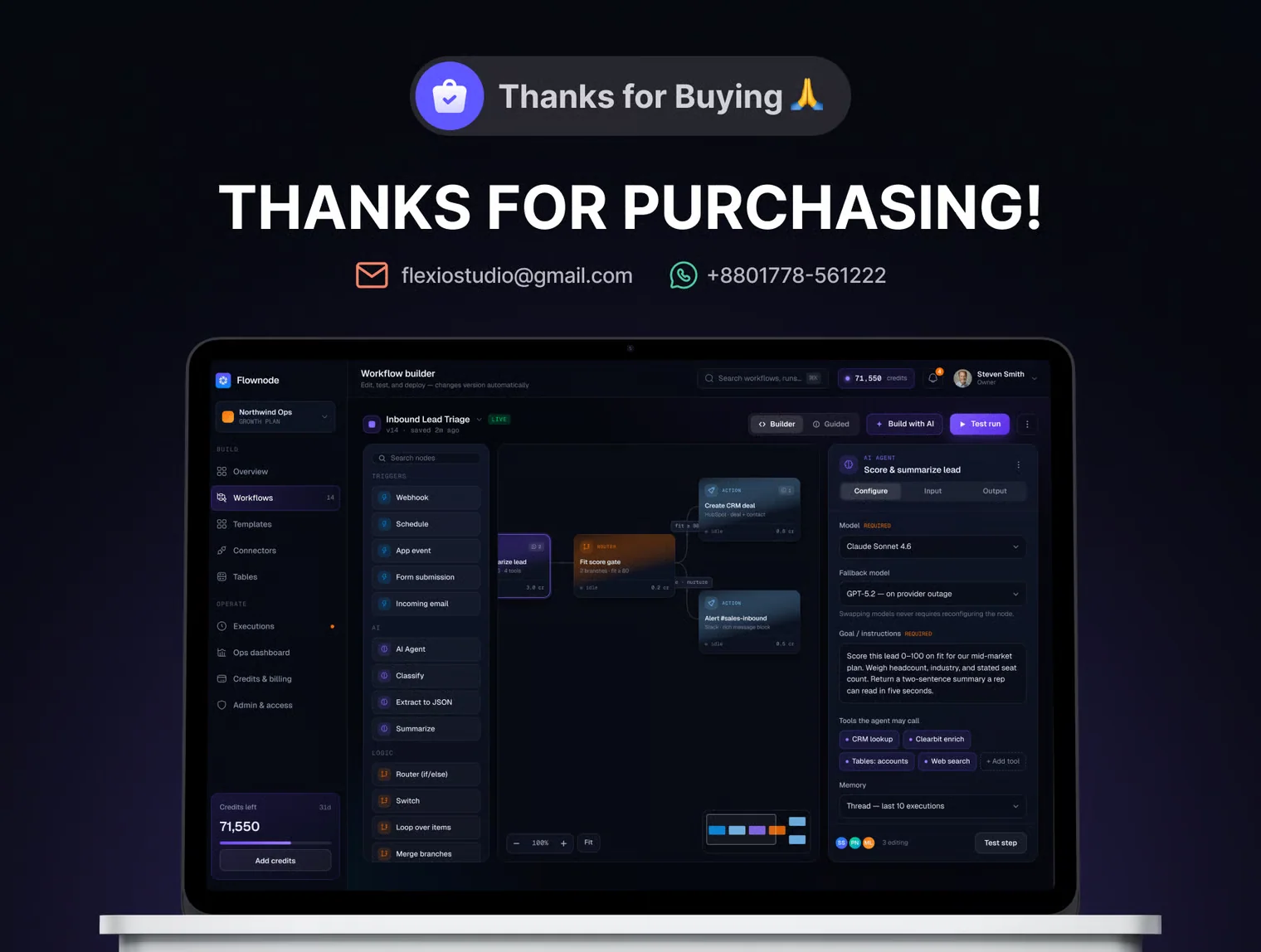 Flownode — AI Agent Workflow Builder UI Kit 6