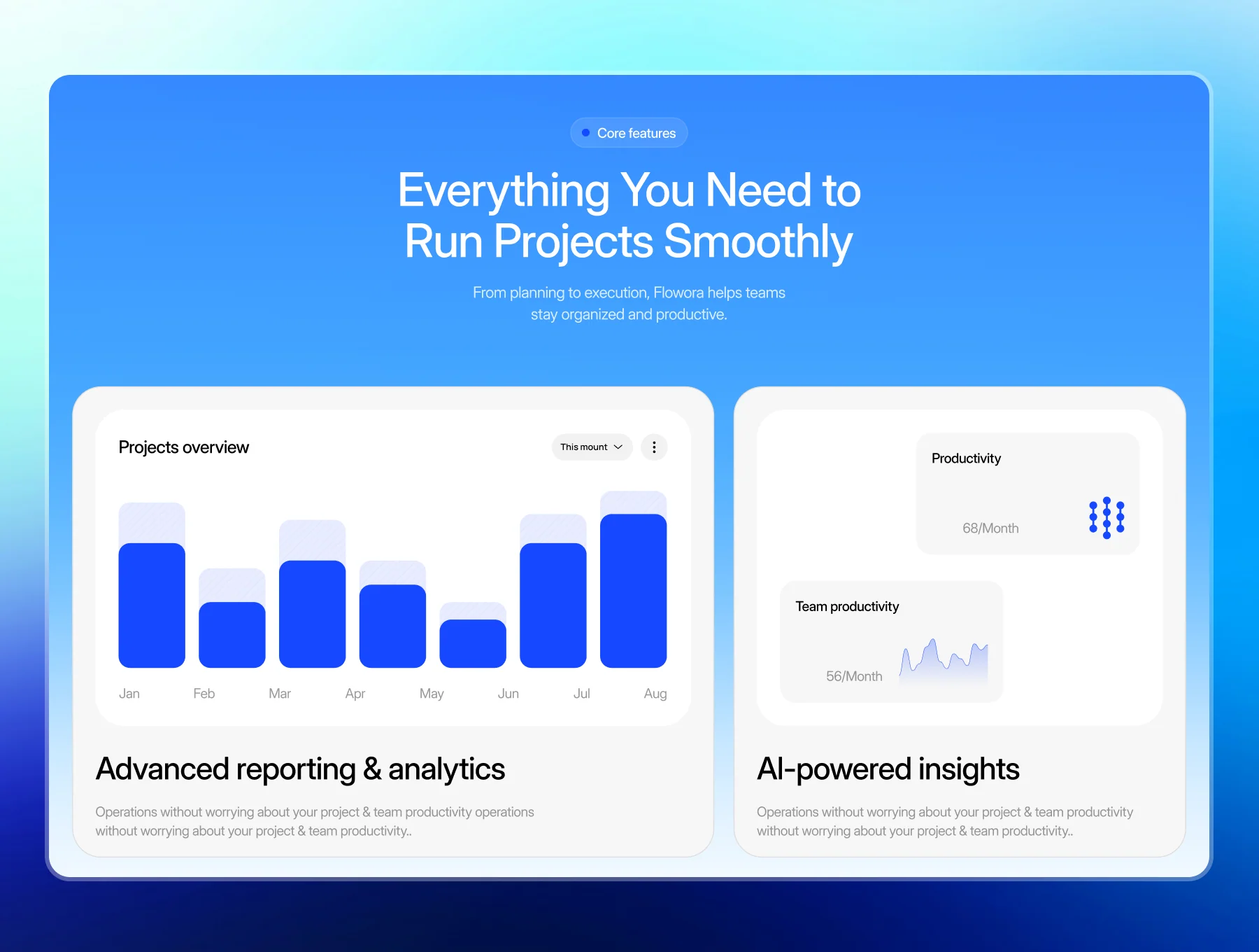 Flowora - Project Management SaaS Framer Template 2