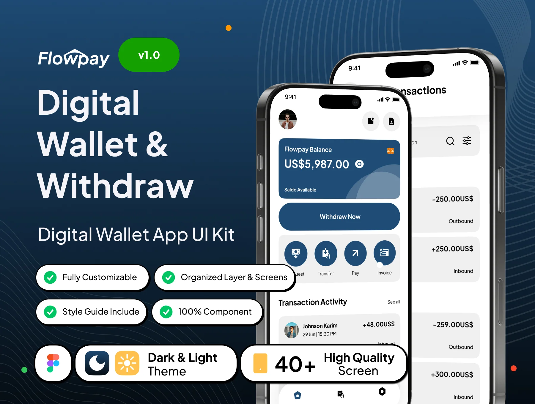 Flowpay - Digital Wallet & Withdraw App UI Kit