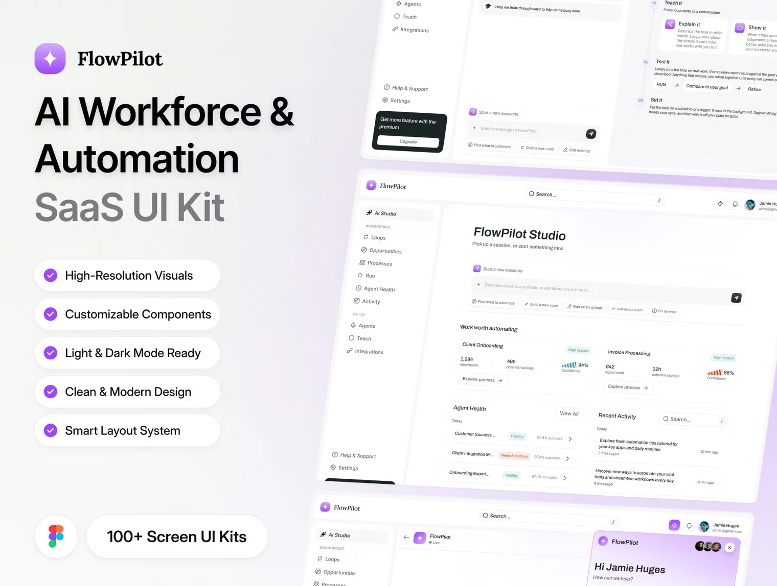 FlowPilot - AI Workforce & Automation SaaS UI Kit