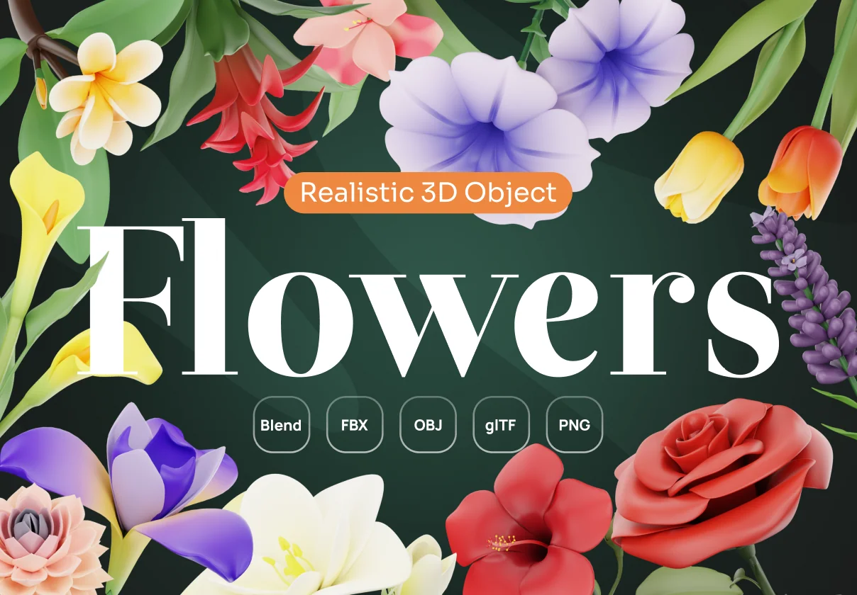 Flowy - Flowers 3D Icon Set