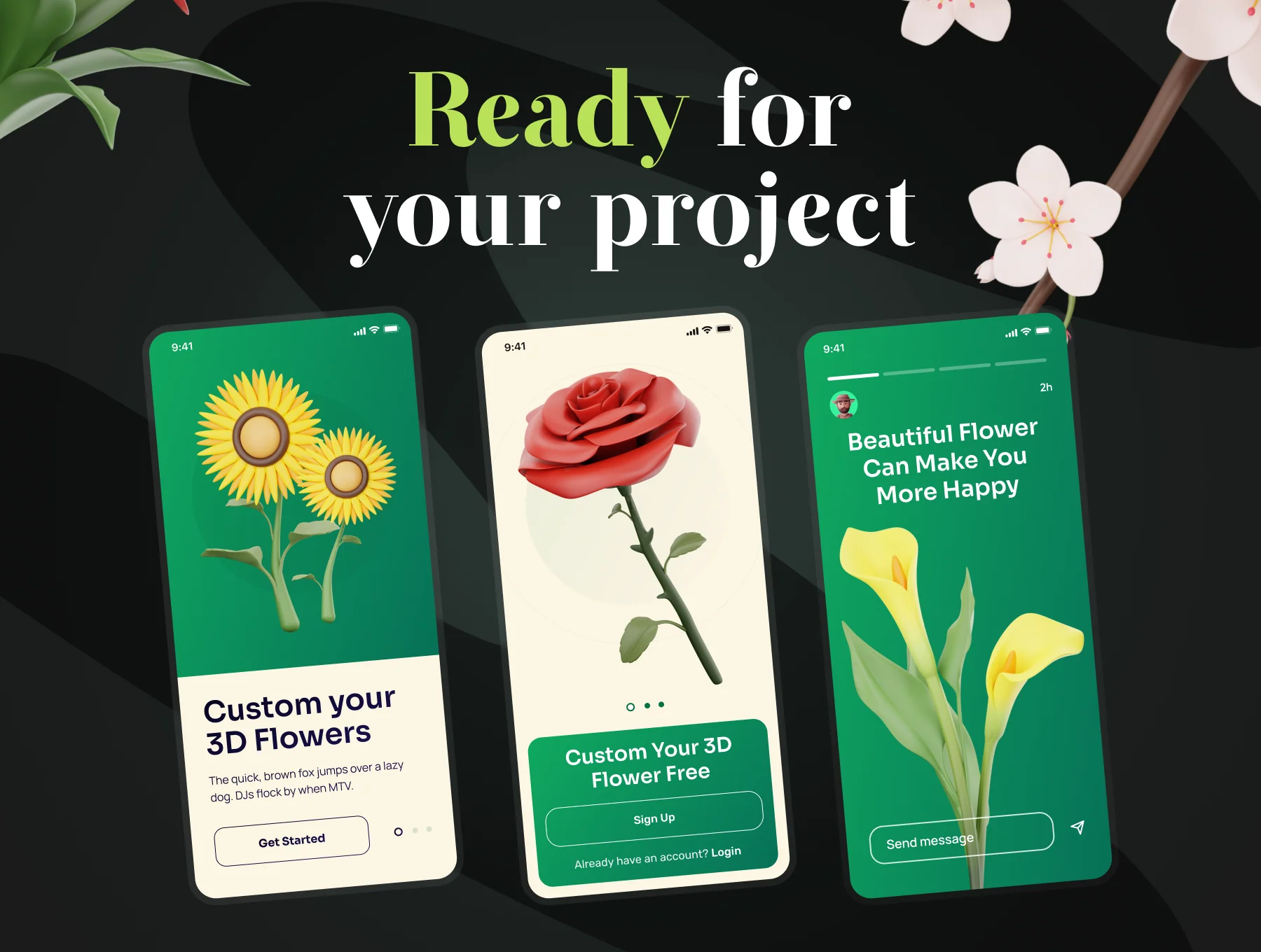 Flowy - Flowers 3D Icon Set 5