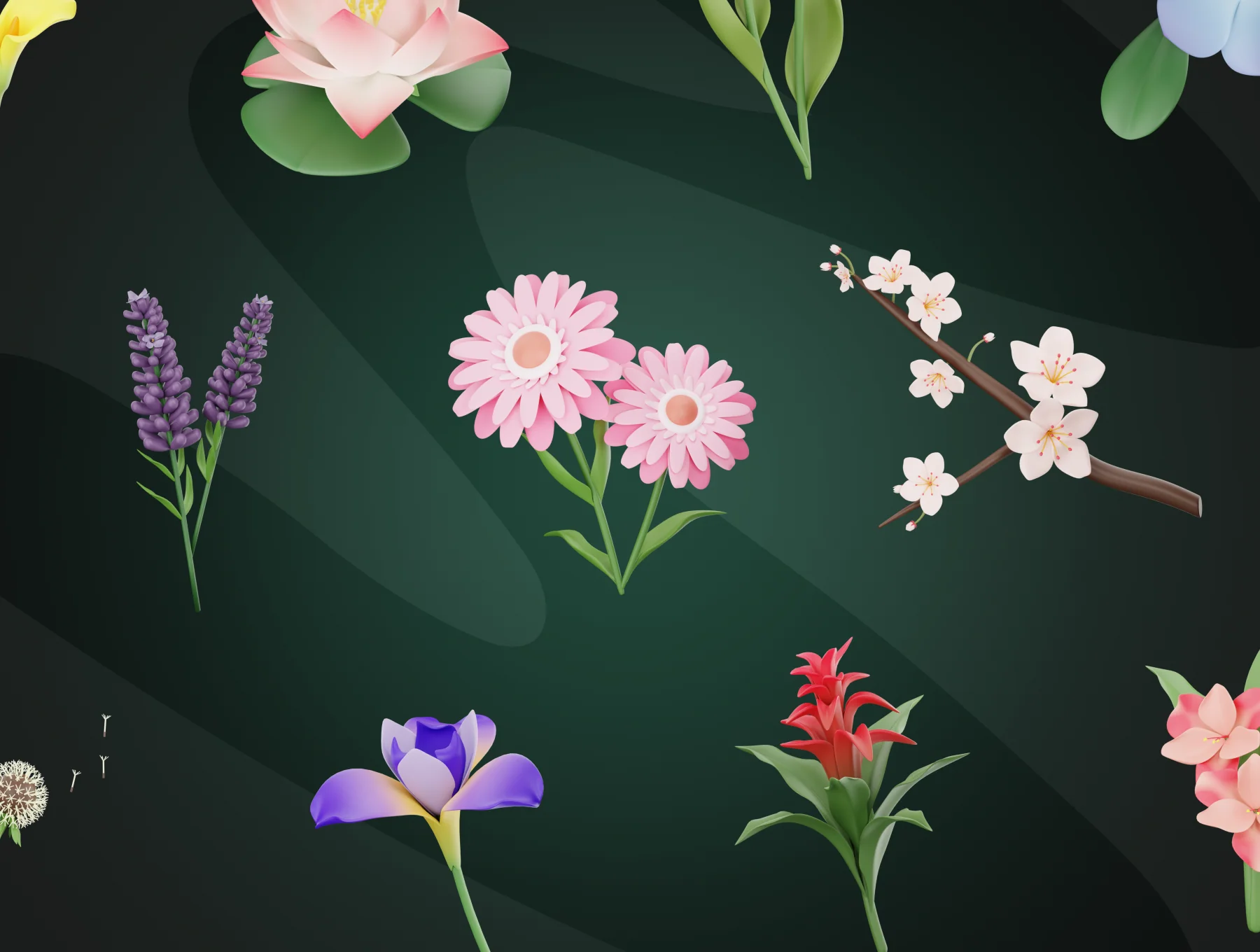 Flowy - Flowers 3D Icon Set 8