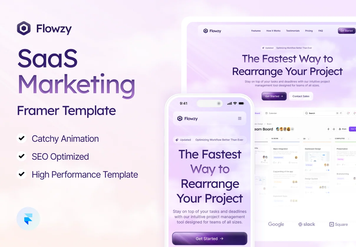 Flowzy - Playful Saas Marketing Landing Page