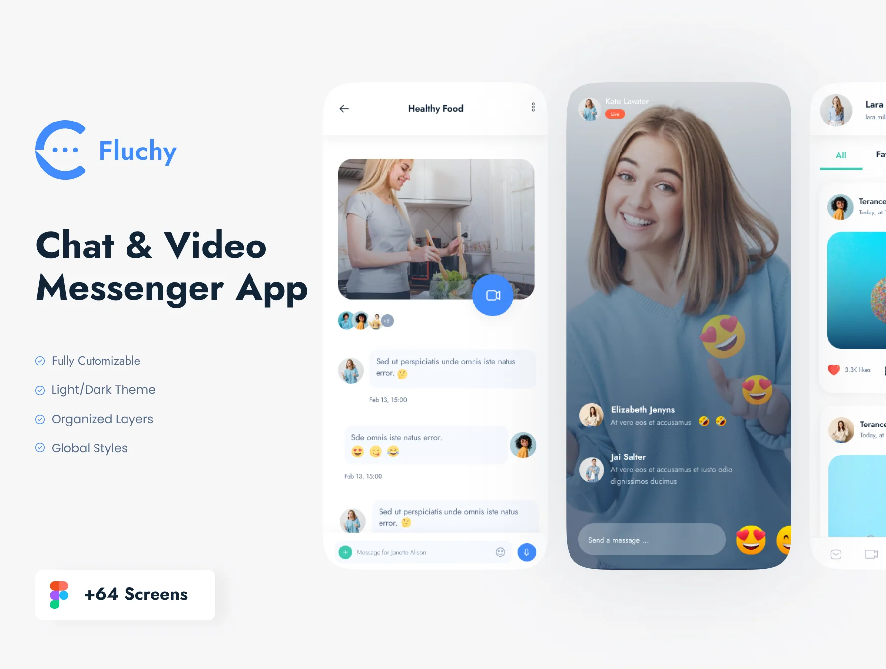 Fluchy | Chat & Video Messenger App UI Kit