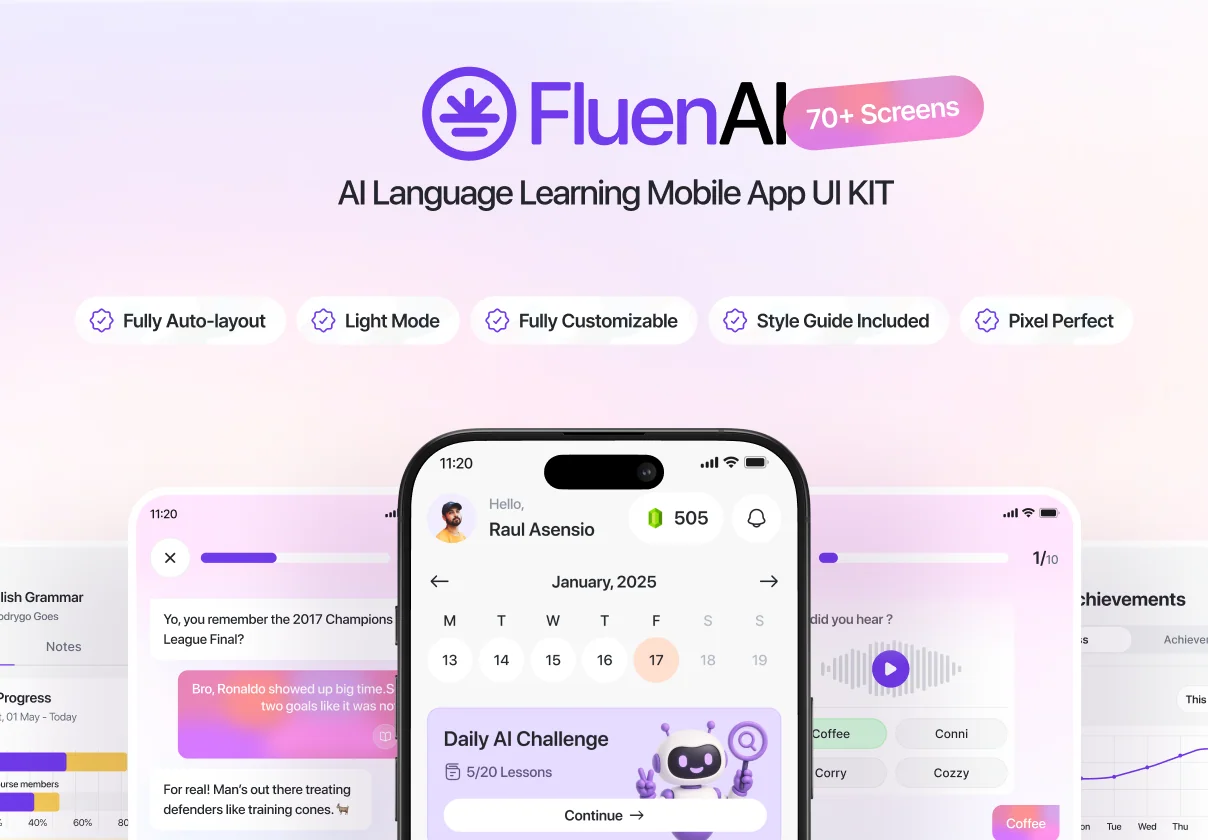 Fluen AI - AI Language Learning App Ui Kit