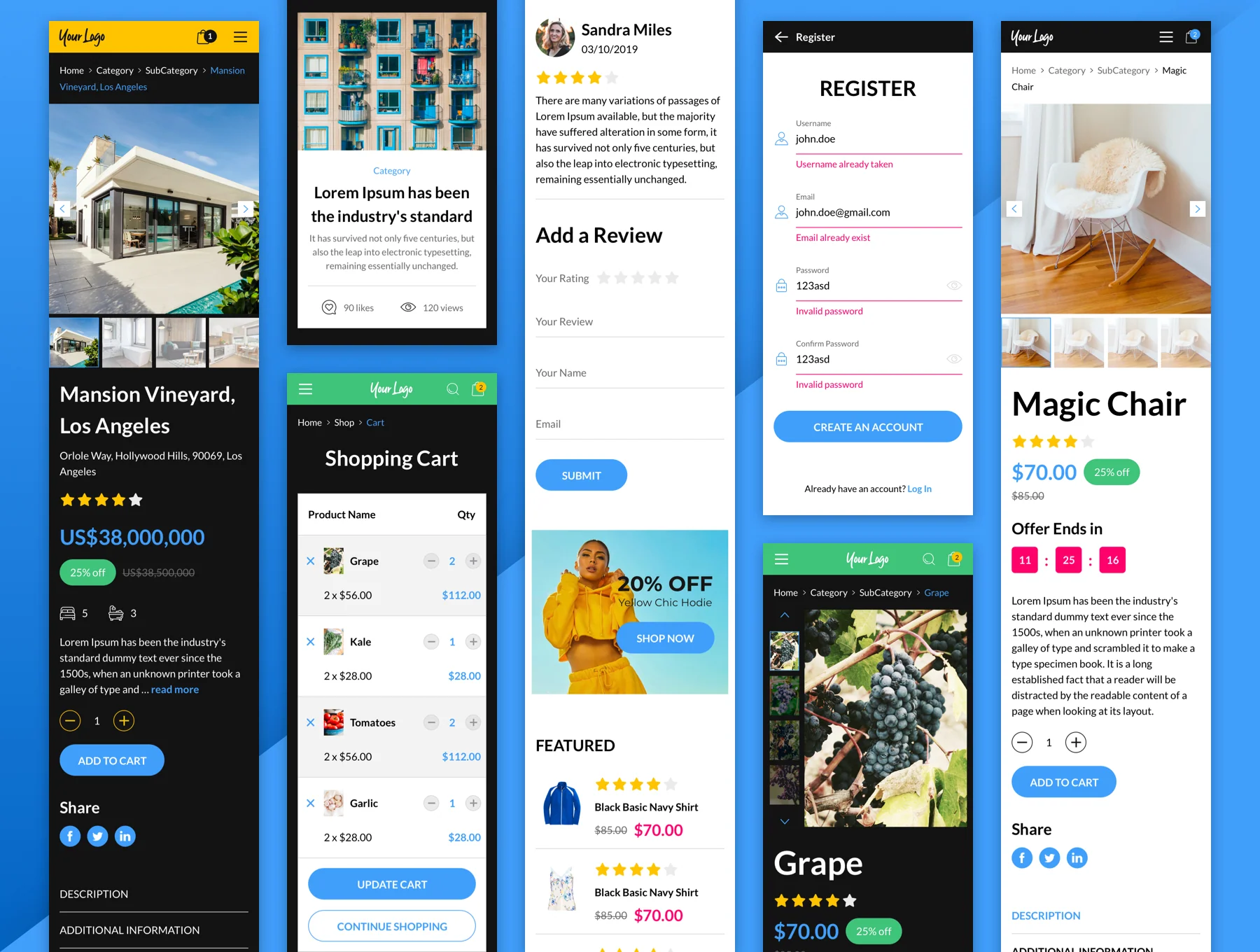 eCommerce Web UI Template for Sketch 8