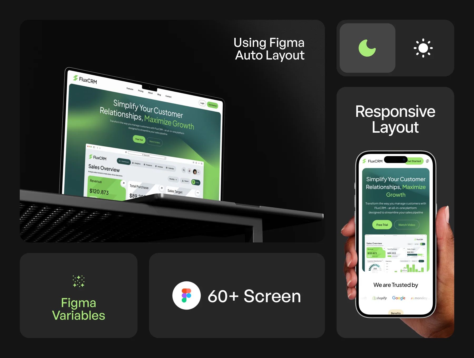 FluxCRM - SaaS CRM Website UI KIT 2