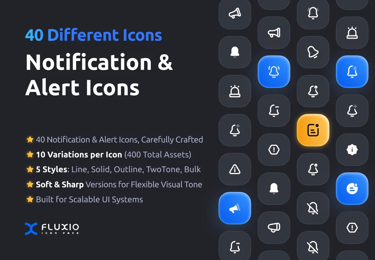 Fluxio Alert & Notification Icons