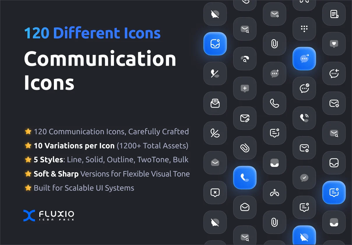 Fluxio Communication Icons Pro