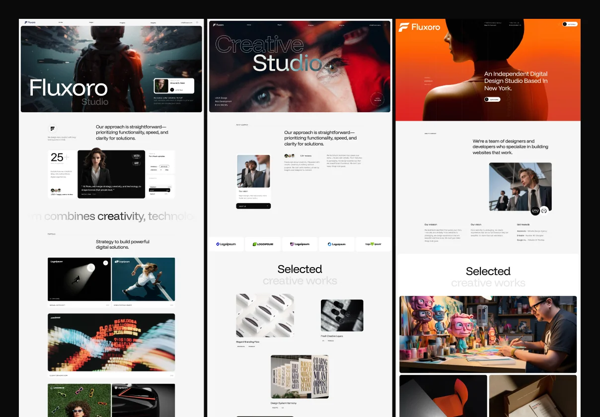Fluxoro — Startup Agency & Creative Portfolio Website UI Kit