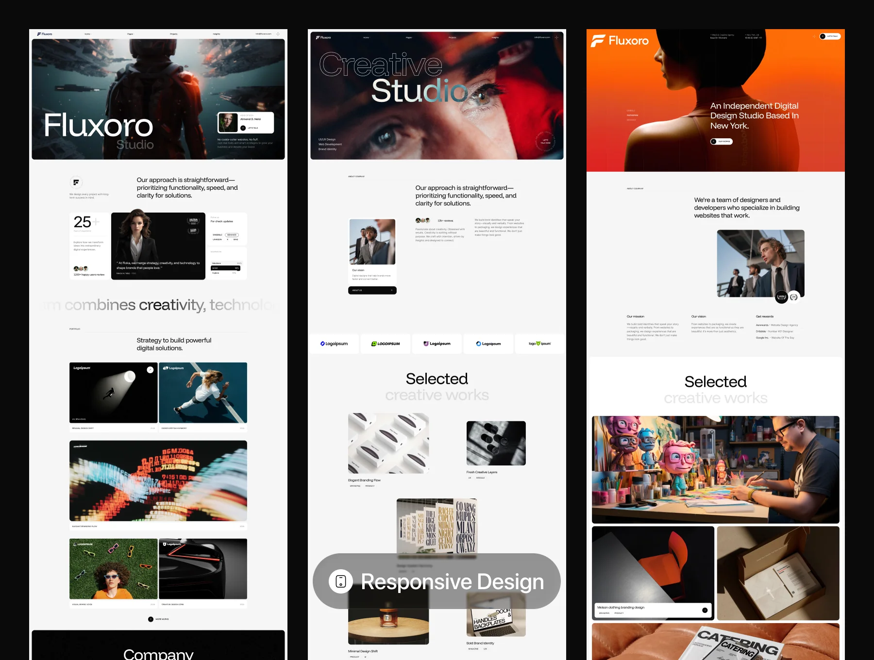 Fluxoro — Startup Agency & Creative Portfolio Website UI Kit 6