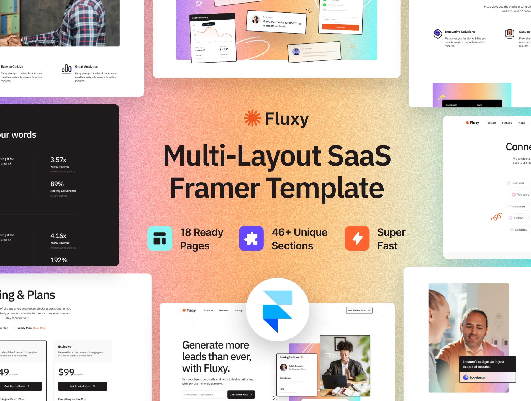 Fluxy - Multi-layout Framer SaaS Template
