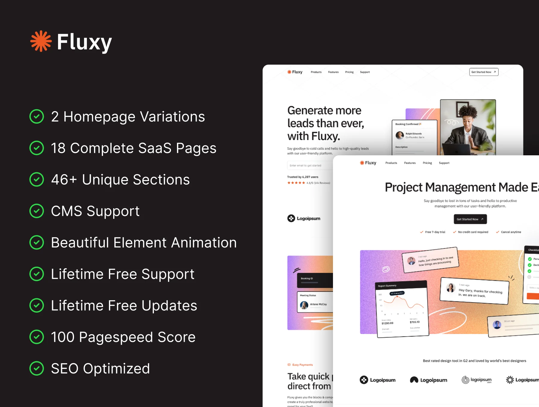 Fluxy - Multi-layout Framer SaaS Template 2