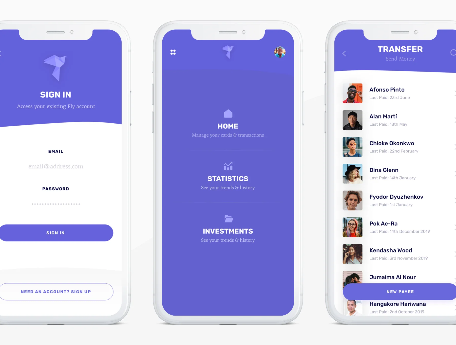 Fly - Banking and Fintech iOS Mobile UI Kit - Sketch 3