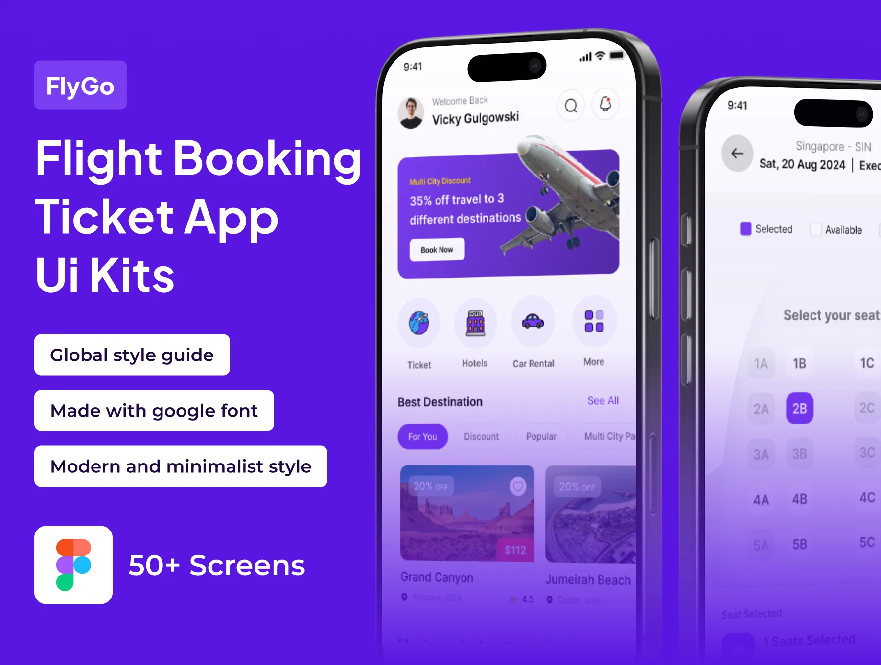 FlyGo - Flight Booking Ticket Premium UI KIts Apps