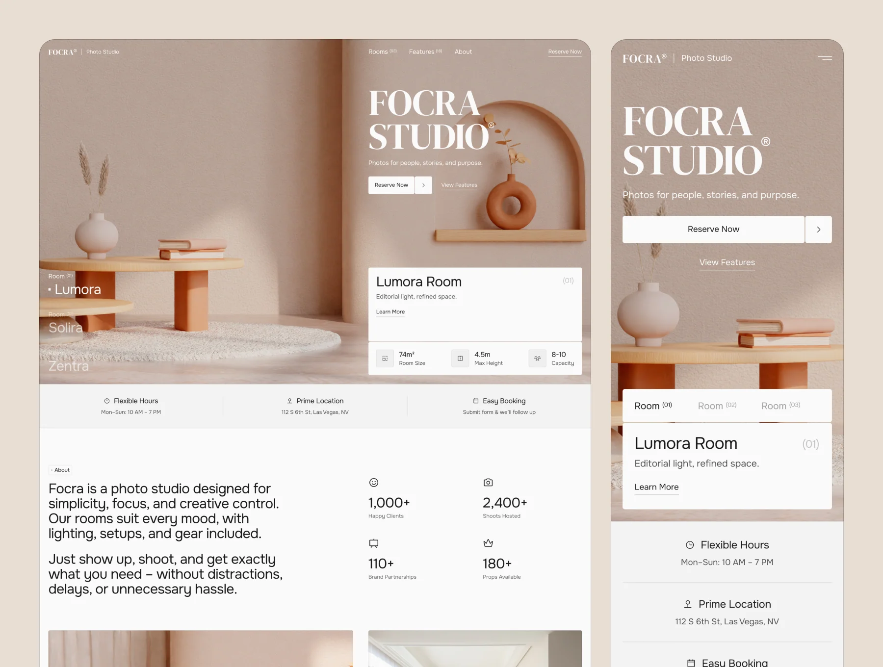 Focra – Photo Studio Website 3