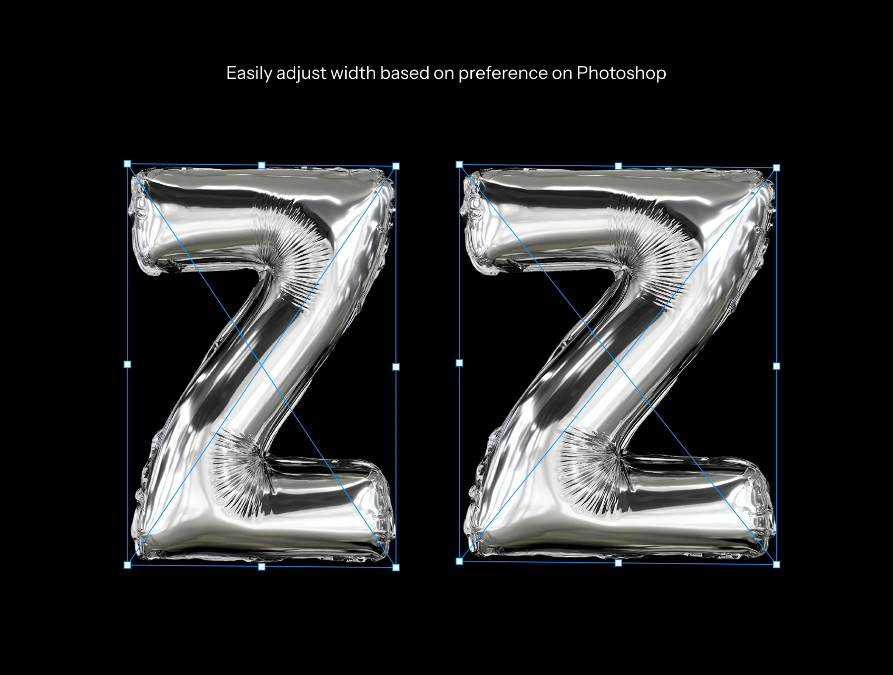 Foil Balloon Letters & Numbers Pack – 4K PSD + PNG 3