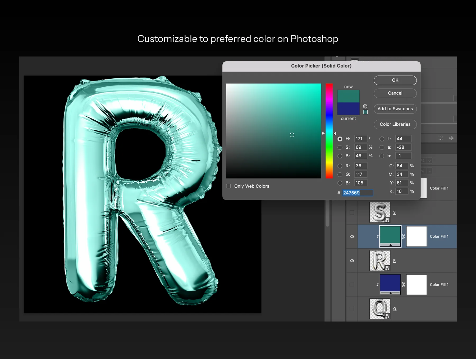 Foil Balloon Letters & Numbers Pack – 4K PSD + PNG 4
