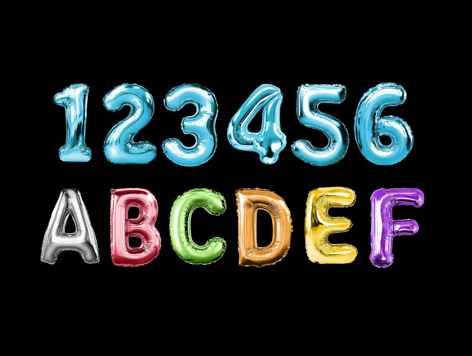 Foil Balloon Letters & Numbers Pack – 4K PSD + PNG 6