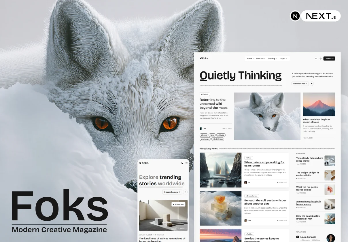 Foks - Lightweight Magazine Blog NextJS template