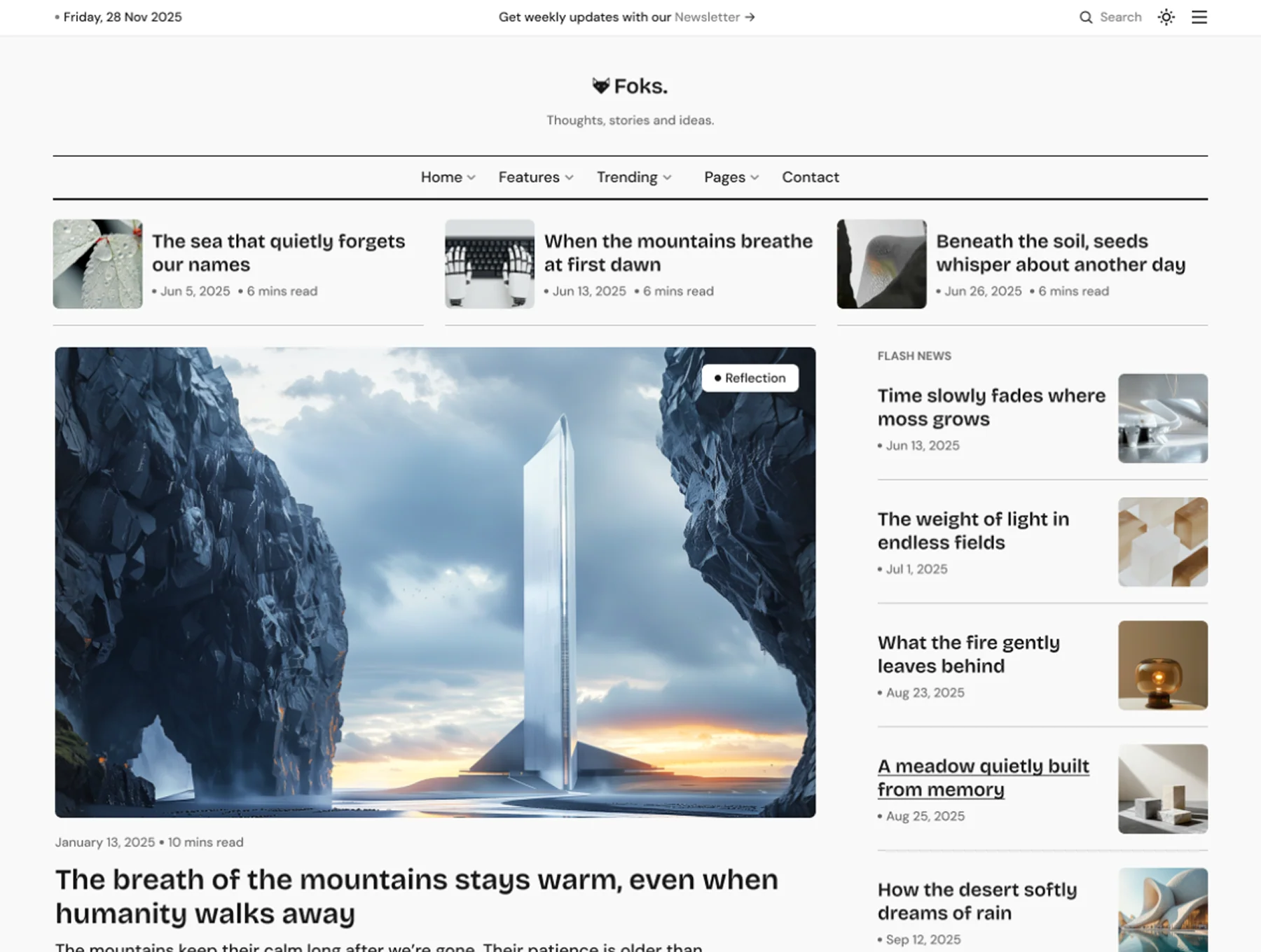 Foks - Lightweight Magazine Blog NextJS template 4